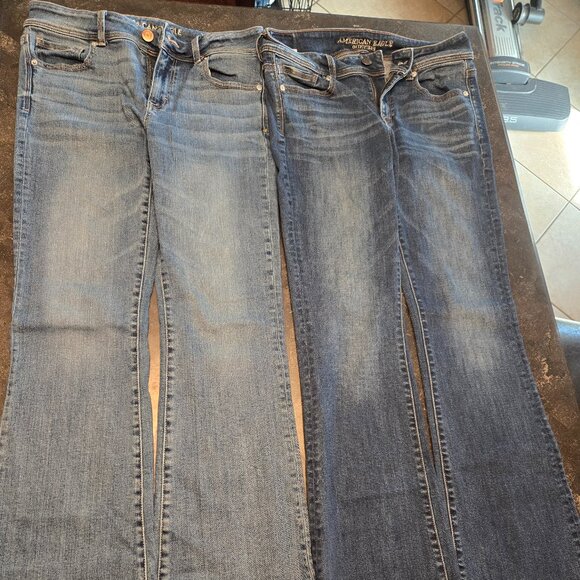 BUNDLE - 2 FOR 1 WOMENS AMERICN EAGLE SUPER STRETCH KICK BOOT DENIM JEANS - WOW! - Picture 4 of 12